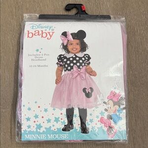 Disney Baby Minnie Mouse Pink and Black Dress Set